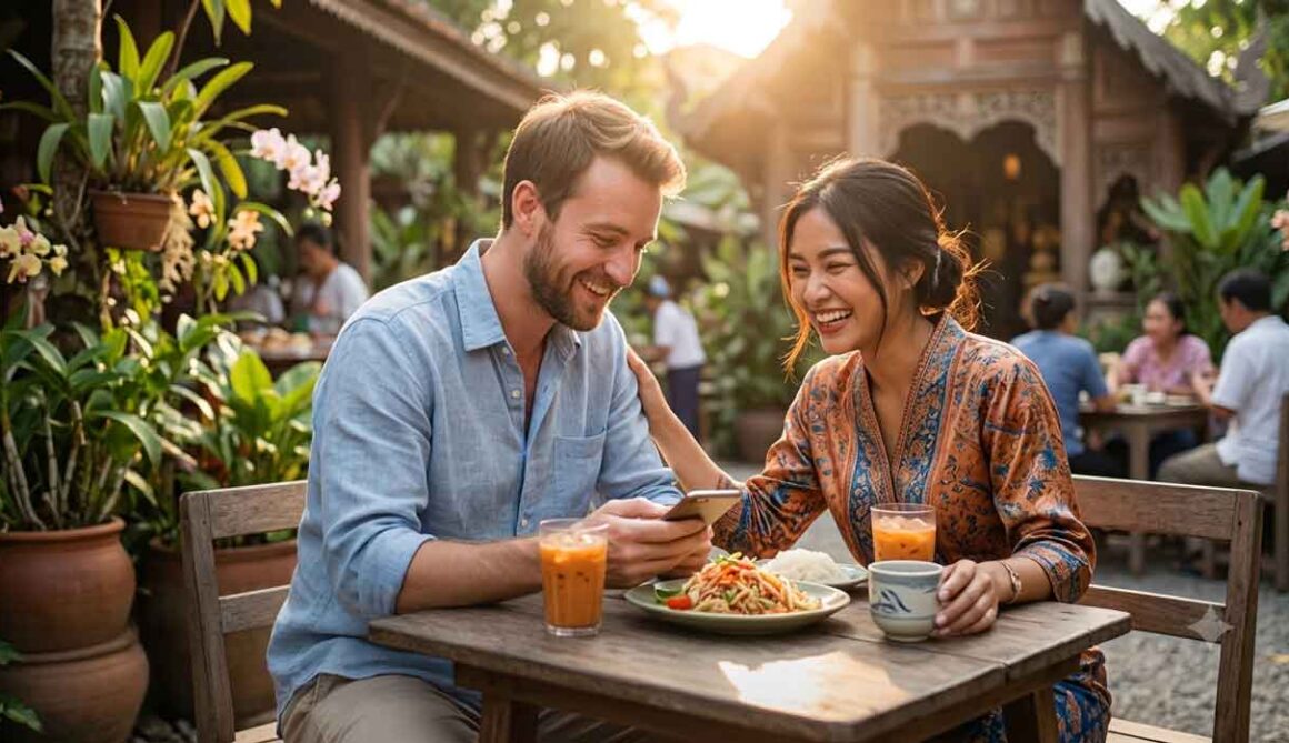 Dating Thai Women Guide Couple enjoying a romantic walk in Thailand