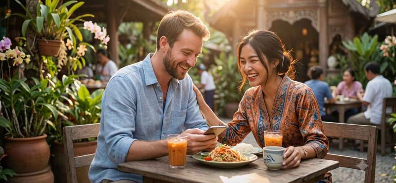 Dating Thai Women Guide Couple enjoying a romantic walk in Thailand